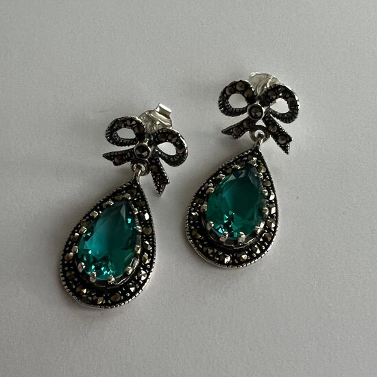 Aquamarine Earrings Aguamarina Ribbon